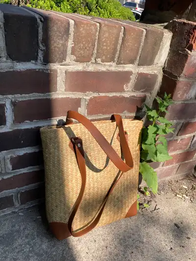 Brown Straw tote bag, View more