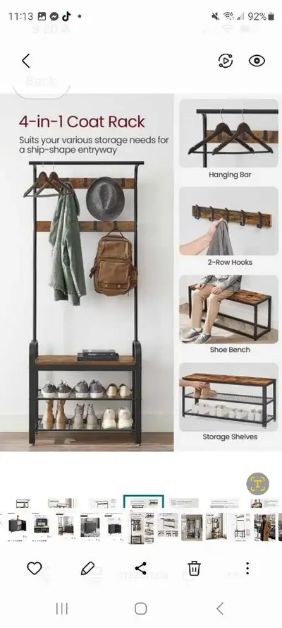 4 in 1 Coat Rack & Spacious Storage, View more