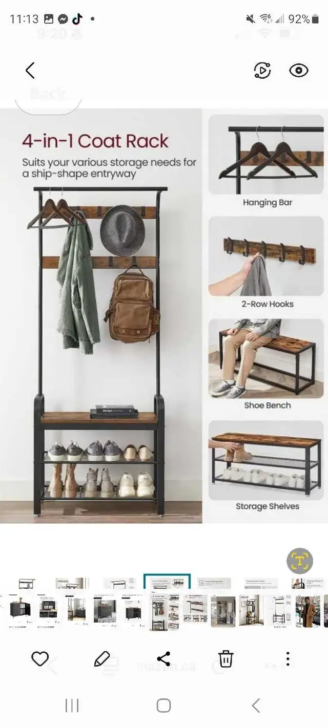 4 in 1 Coat Rack & Spacious Storage in Bookcases & Shelving Units in City of Toronto - Image 2