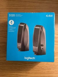 CONDITION NEW Logitech S120 4.4W Stereo speakers in original box