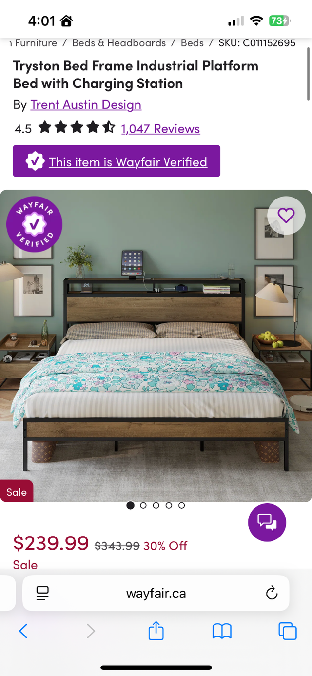 King Bed Frame with Mattress in Beds & Mattresses in Delta/Surrey/Langley - Image 2