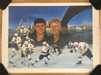 St.  Louis Blues Brett Hull Adam  Oates signed Lithograph Poster