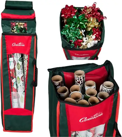 Wrapping Paper Storage Bag- Heavy Duty Wrap Bag with Handles, View more
