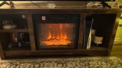 65” inch TV fireplace table with 82 Fahrenheit temperature , View more