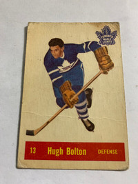 1957-58 Parkhurst Hockey Card#13 Hugh Bolton Toronto Maple Leafs