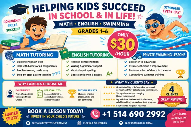 offering tutoring/swim lessons 