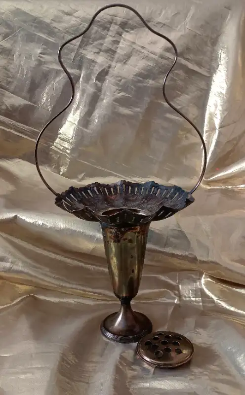 Antique Bridal Silver Basket63005666137345121