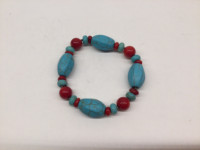 Bracelet fantaisie turquoise et corail