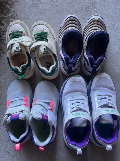Selling a collection of gently used kids' sneakers. All shoes have been cleaned and are from a smoke...