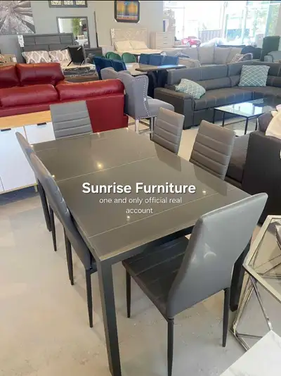 7pc Dining Table Chair Set 6 Chair Glass Dining , View more