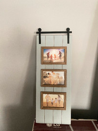 3-Tier Picture Frames on Wood Canvas For Sale