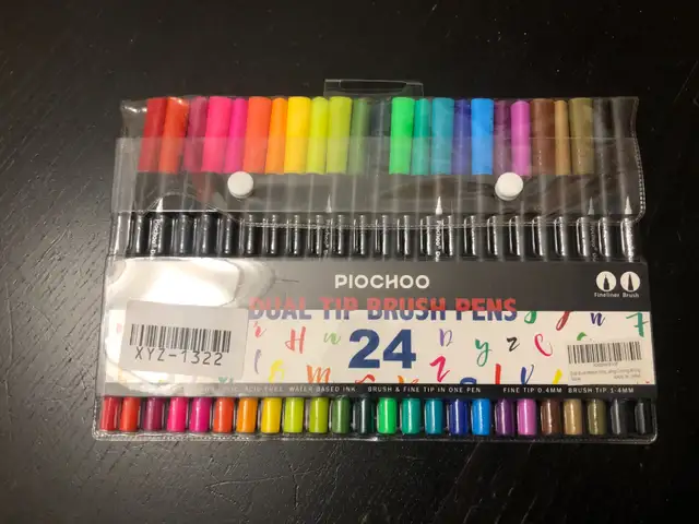 NEW Piochoo Dual Tip Brush Pens (Set of 24)