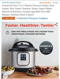 Instant Pot Duo 7 in 1 Electric Pressure cooker (Brand New in Fa