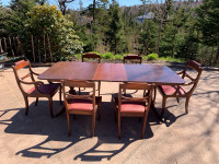 Antique Solid Wood Dining Room Table with 6 chairs