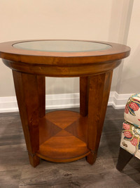 Wood and Glass side tables