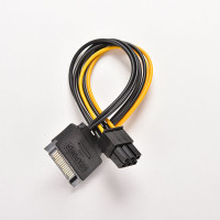 SATA 15 Pin Male power to 6 Pin Video card extra Power Adapter