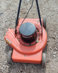 sunbeam electric plug in lawnmower 20'' older has on/off switch