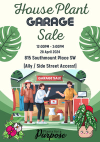 Houseplant Garage Sale 12-3pm Sunday 