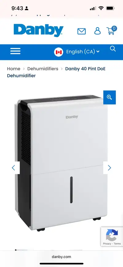 Danby 40 Pint Dehumidifier - like new, View more