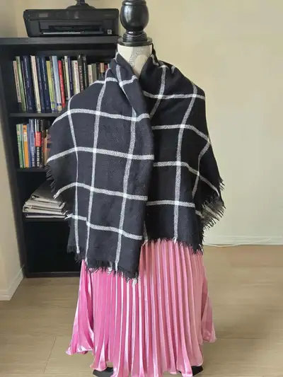 Black Checkered Scarf, View more