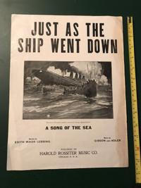 JUST AS THE SHIP WENT DOWN TITANIC SHEET MUSIC 