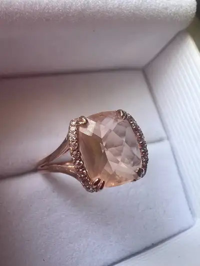925 silver and morganite ring , View more
