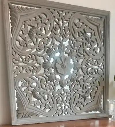 Hand Carved Wall Art On Mirror, View more
