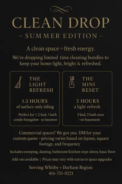 CLEAN DROP — SUMMER EDITION A clean space = fresh energy. We’re dropping limited-time cleaning bundl...