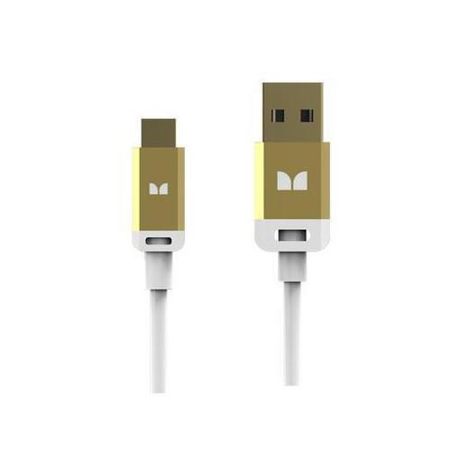 Cable type A → micro USB blanc/or MONSTER© 3’’ charger cable dans Câbles et connecteurs  à Laval/Rive Nord - Image 3