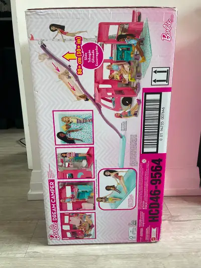 BRAND NEW Barbie Dream Camper Playset Includes over 60 accessories, a 30-inch slide, and 2 pet puppi...