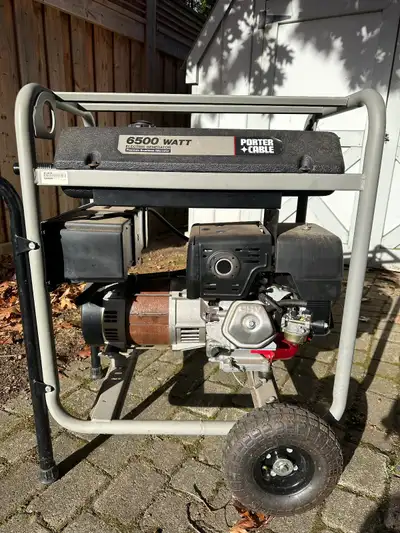6500W Porter Cable Generator - Premium Brushless Alternator 120/240V Single Phase, also has 12Vdc Re...