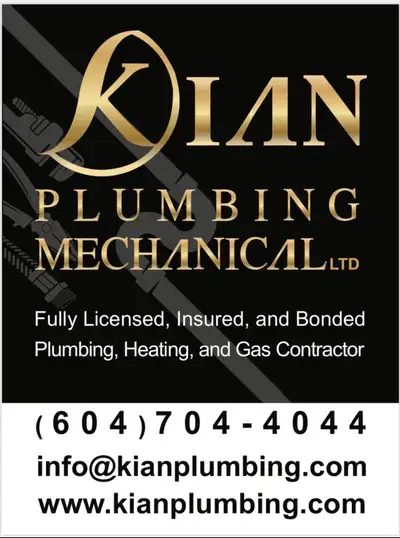 KIAN Plumbing Mechanical LTD Over 15 years of experience in plumbing, heating, and gas services Lice...