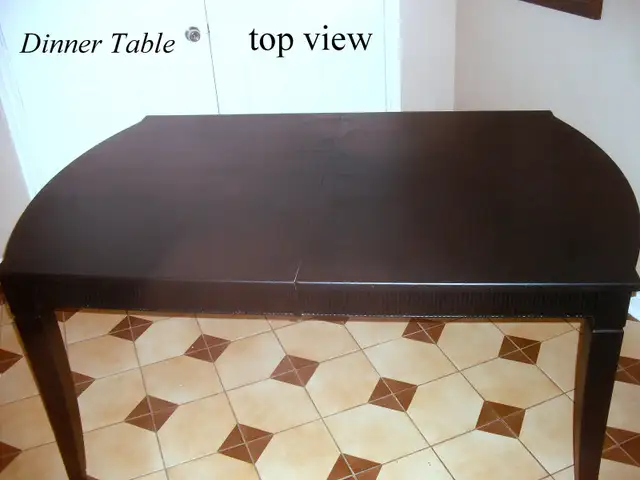 Dining Room Table for 6-8 people, wood, black, rectangular in Dining Tables & Sets in City of Toronto - Image 2