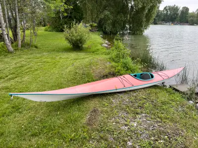 Wilderness Systems 16.5’ kayak, fiberglass bonded to Kevlar, excellent condition, super light, easy...