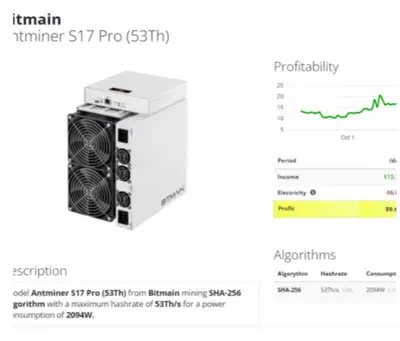 I'm selling a used Bitmain Antminer S17 Pro, capable of 53 TH/s for cryptocurrency mining. This unit...