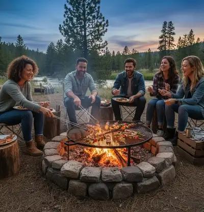 Fire Pit Cooking Grates – Heavy-Duty, Foldable & Portable, View more