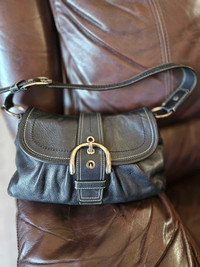 COACH Leather Pleated Soho Buckle Hobo Shoulder Handbag