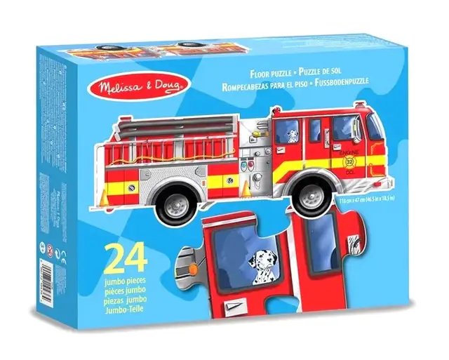 Melissa & Doug Giant Fire Truck Floor Puzzle with Box - Complete in Toys in Markham / York Region - Image 3