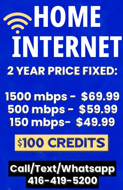** HOME INTERNET DEALS ** BEST OFFER IN MARKET - $100 CREDITS, View more