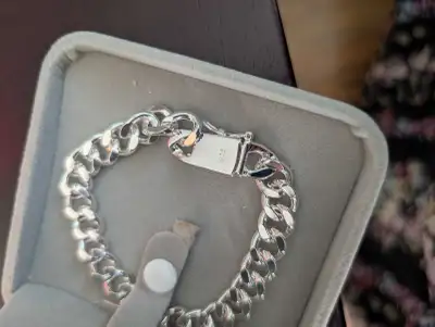 925 Silver Curb Chain Bracelet, View more