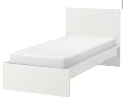 Good Shape IKEA High MALM Twin Size White Bedframe With Slats, View more