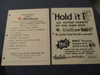 2 NORTHERN AUDIO CATALOG PAGES-1980'S-HOLD IT GUITAR STAND-RARE!