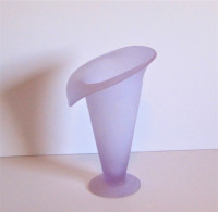 Mid-Century Jack-In-The-Pulpit Light Purple Satin Glass Vase