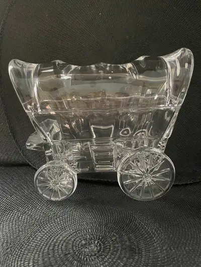 Bohemia Czech Republic 24% Crystal Covered Wagon Candy/Trinket , View more