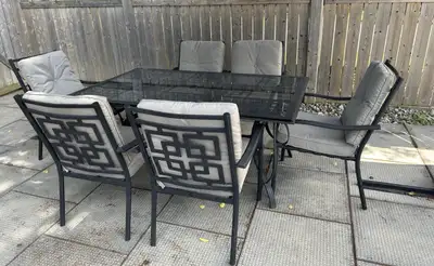 Patio set with cushions, View more