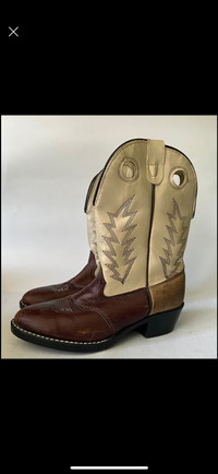 Womens Sz 5 Kids Size 2 Laredo Leather Cowboy Boots 