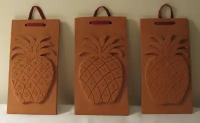 3  Clay Pineapple Plaques
