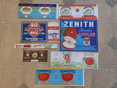 Vintage produce labels for canned food, View more