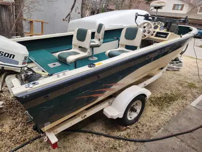 1997 Crestliner Fishhawk 1750 1997 Johnson 90 hp 2 stroke 1997 Trailer Boats in really good conditio...
