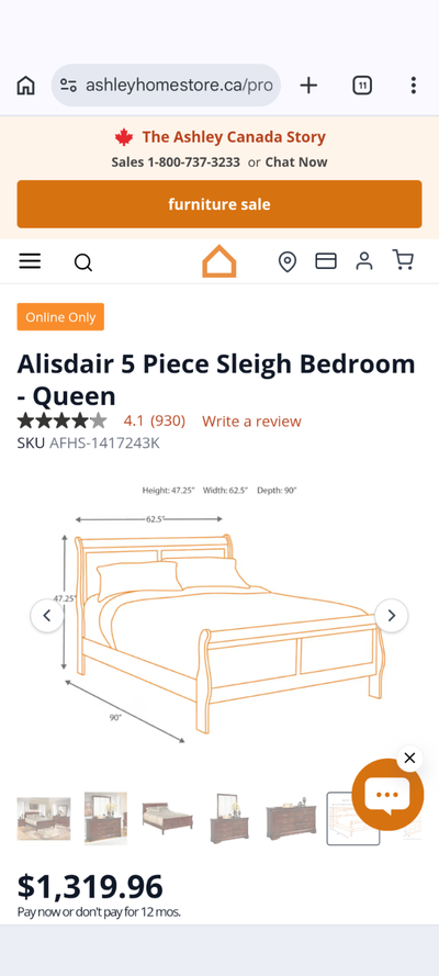 Free queen sized wooden sleigh bed frame, View more